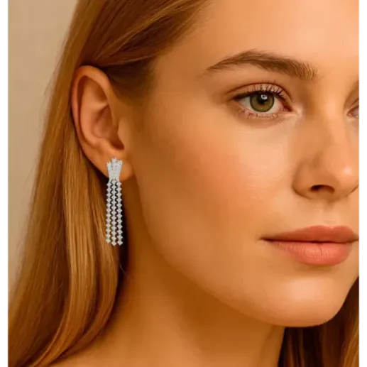 Pendientes Diamantes Triple Riviere Constelación - Pendientes de Diamantes 2