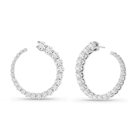 Pendientes Riviere círculo disminución Solstice - Brincos de diamante