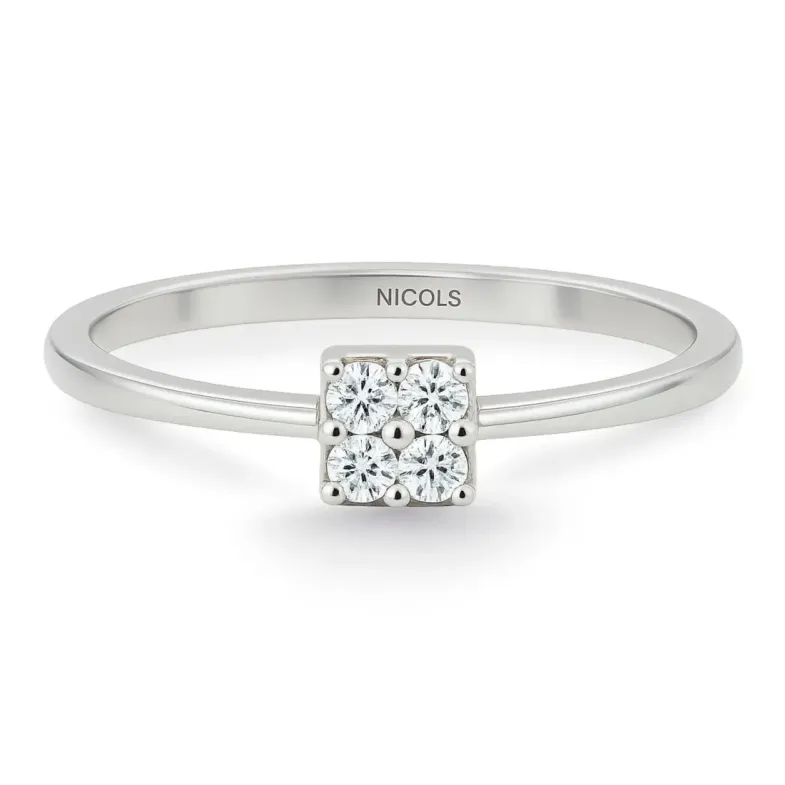 Anillo Mumite Oro Blanco Diamantes 0,05 Ct - Talla Brillante