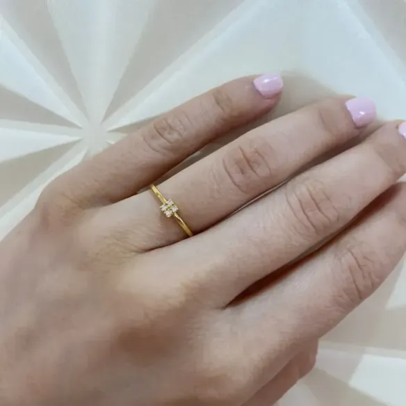 Anello oro diamante 0,05 Ct - Anelli di diamanti