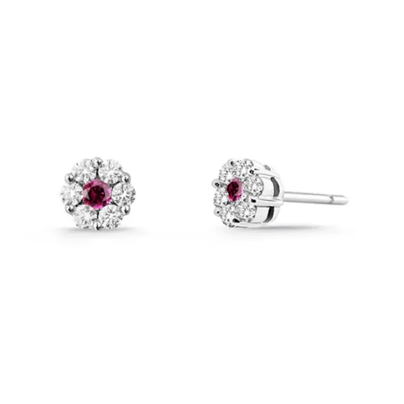 Pendientes diamantes y Rubí Camelia Spot - sonolento