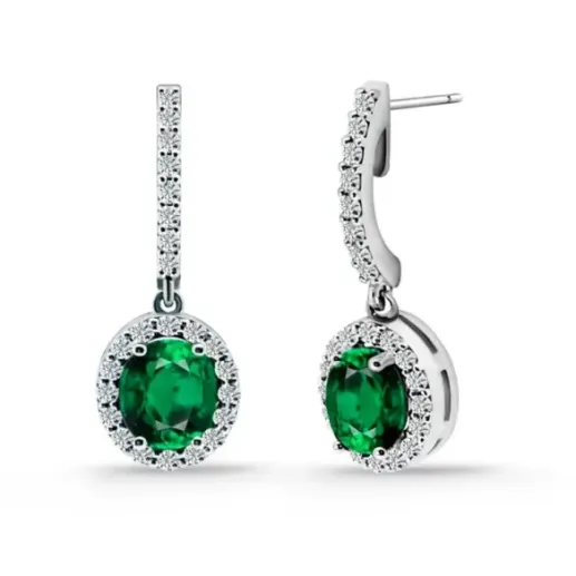 One Carat Emerald Earrings Orla Sunset - Emerald Earrings
