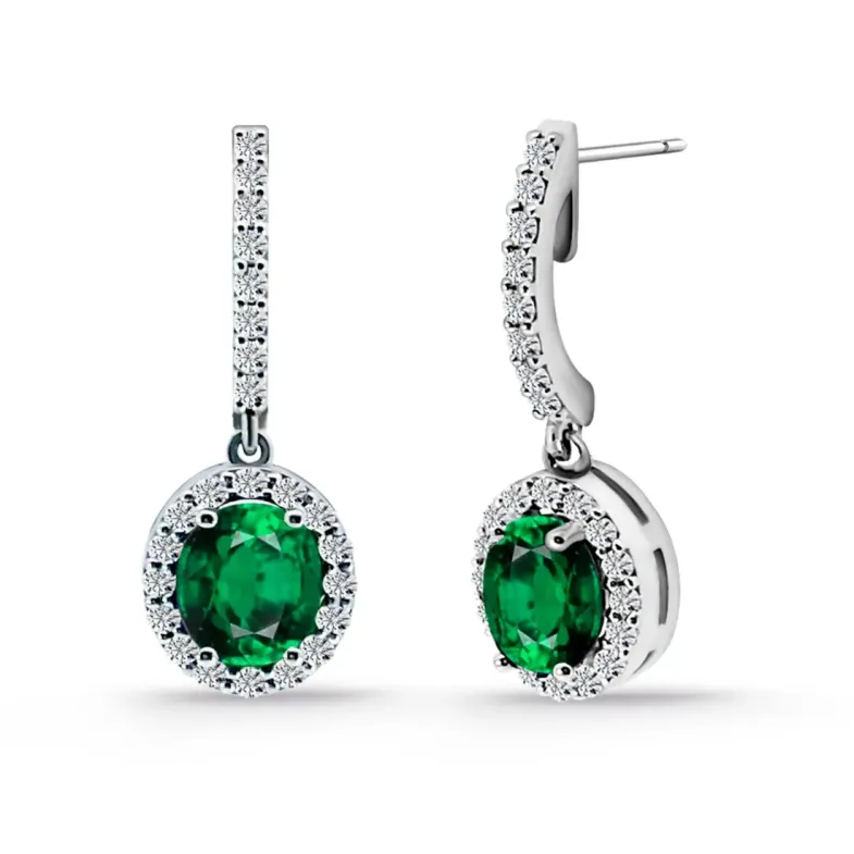 Pendientes Esmeralda un quilate Orla Sunset - Brincos Esmeralda