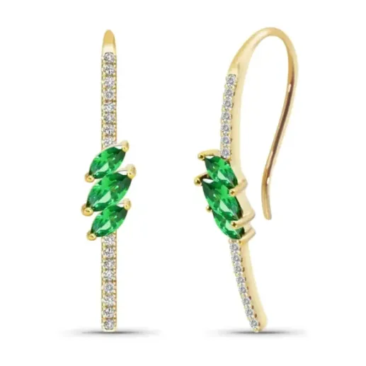 Pendientes Esmeraldas Marquise Monaquela - Brincos Esmeralda
