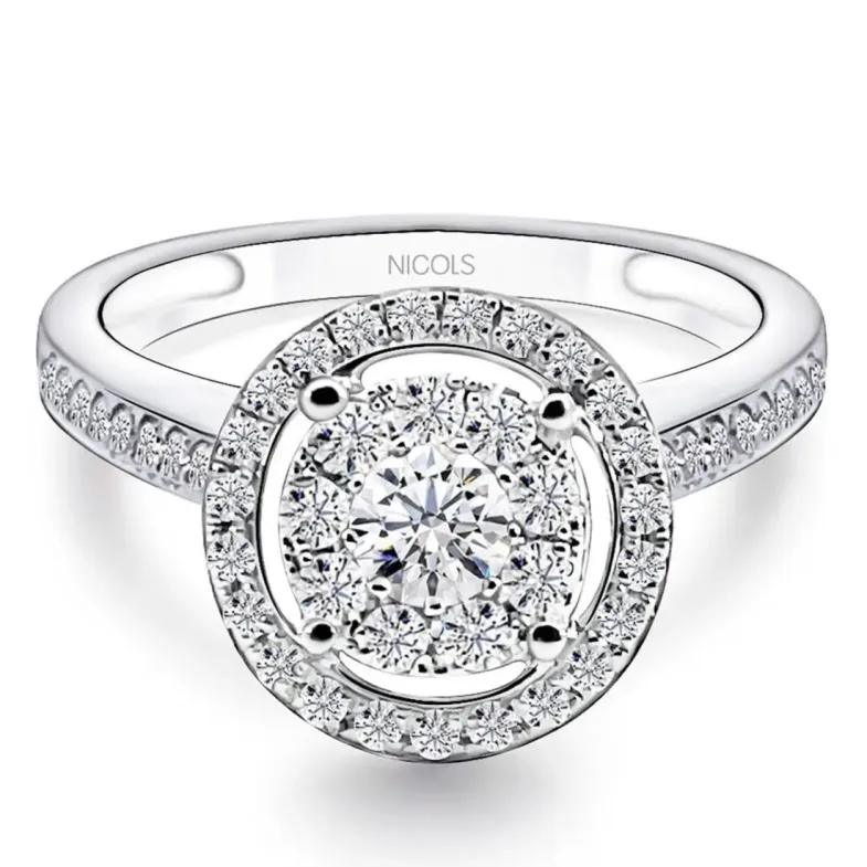 Anel de Diamante Gardênia 0,77 - Rosette anéis de noivado