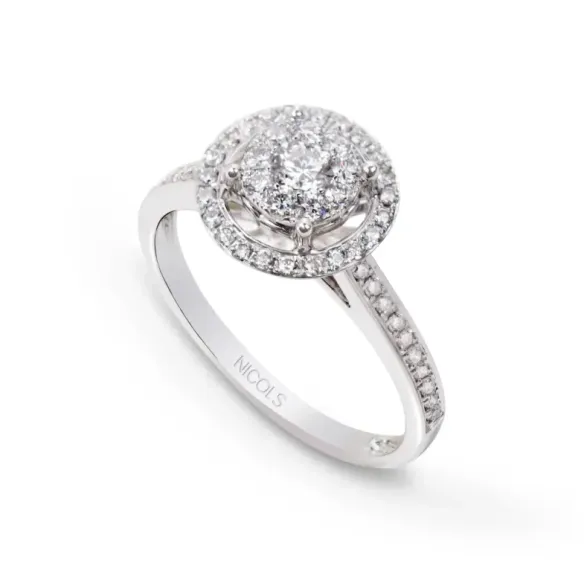 Anillo Diamantes Gardenia 0.77 - Anillos de Compromiso Rosetón