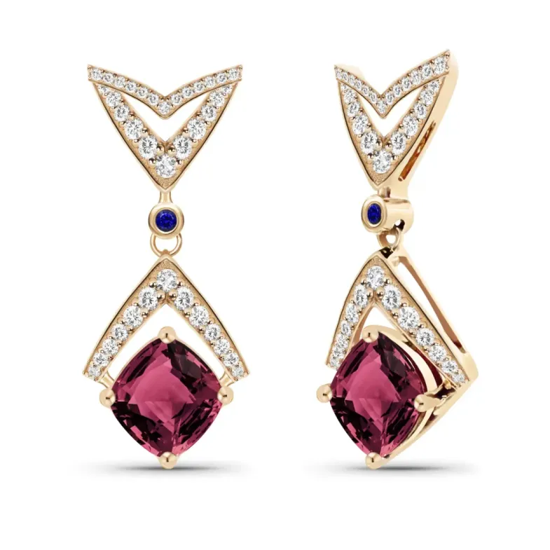 Pendientes Diamantes Red Carpet 1980 - Pendientes de Piedras Roja