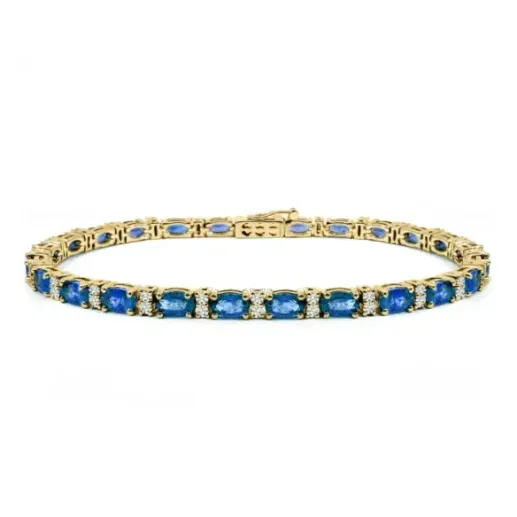 Pulsera zafiros y diamantes Riviere Royal oro amarillo - PULSEIRAS