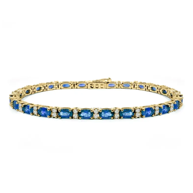 Pulsera zafiros y diamantes Riviere Royal oro amarillo - PULSEIRAS