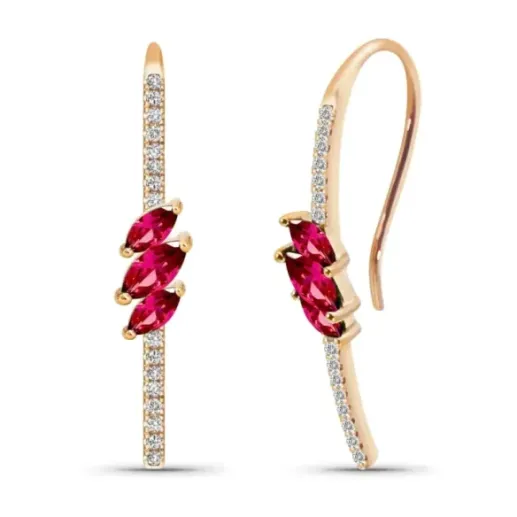 Pendientes Rubíes marquise Monaquela - Pendientes de Rubi