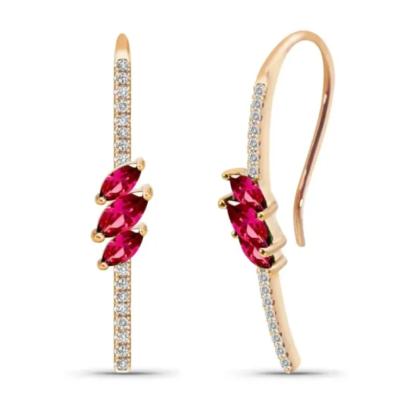 Monaquela Marquise Ruby Earrings - Rubi earrings