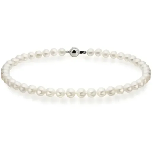 Collar Perlas Akoya 9-9.5mm Cultivadas Naturales y diamantes - Collares de Perlas