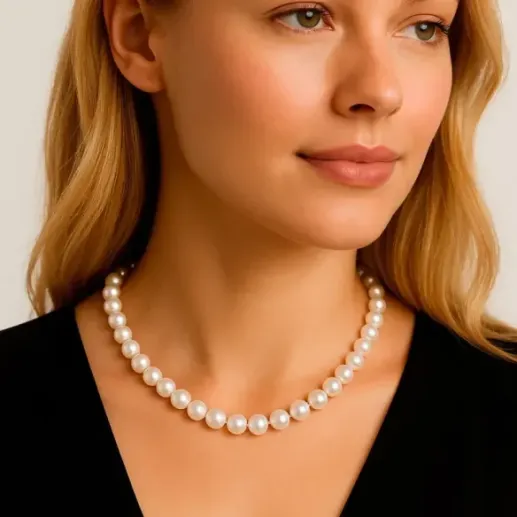Collar Perlas Akoya 9-9.5mm Cultivadas Naturales - Colares de pérolas 2