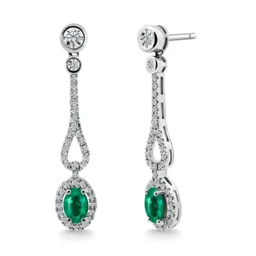 Pendientes Diamantes Esmeralda Royal Jewels - Pendientes de Esmeraldas