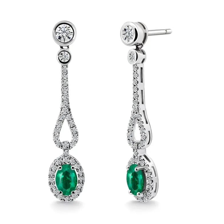 Pendientes Diamantes Esmeralda Royal Jewels - Pendientes de Esmeraldas