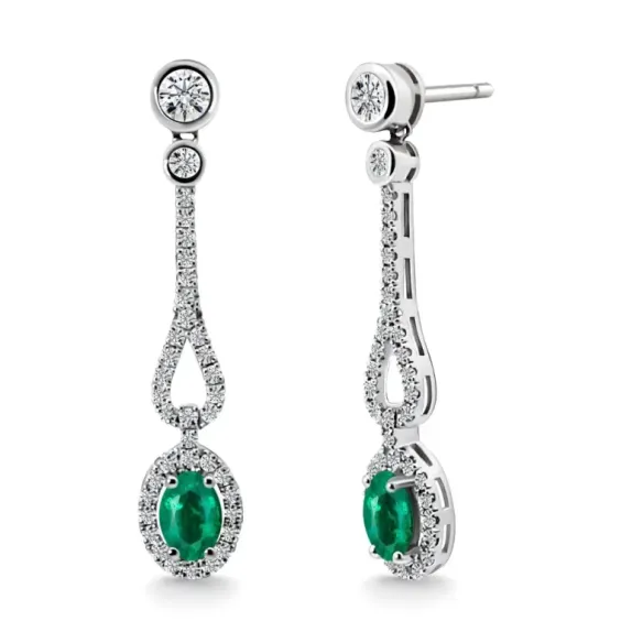 Pendientes Diamantes Esmeralda Royal Jewels - Pendientes de Esmeraldas