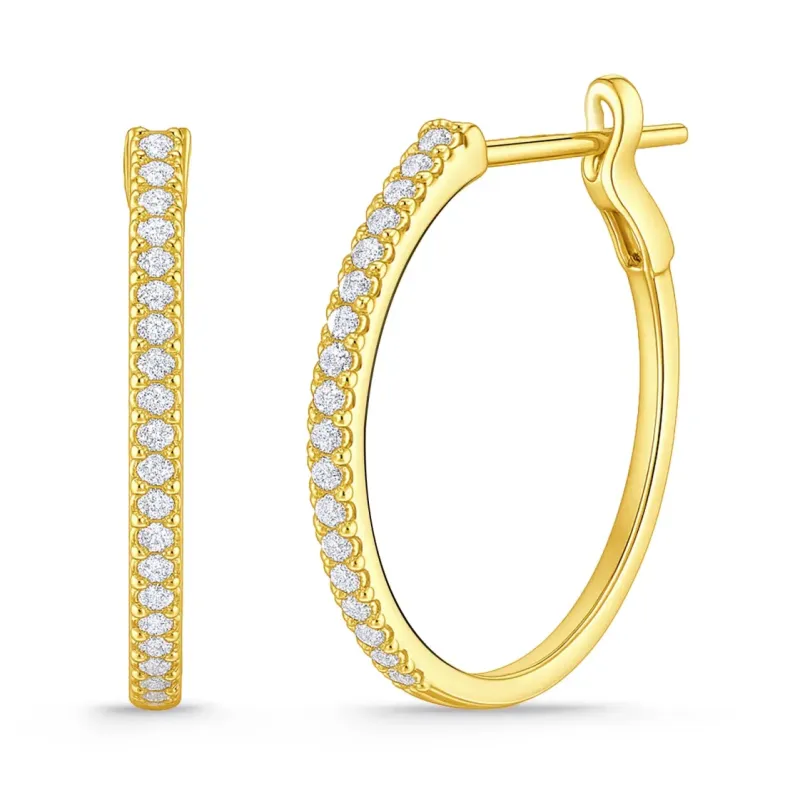 Pendientes Aro Diamantes 0.25Ct. - pendientes de aro