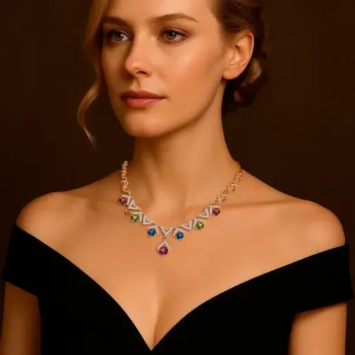 Collar oro rosa diamantes, rubí y otras piedras Red Carpet - Alta Joyería 2