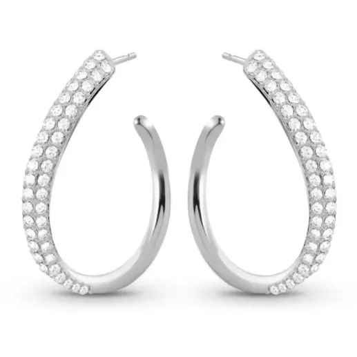 Pendientes Aro oval Diamantes 0.98 ct. oro blanco - cerchi