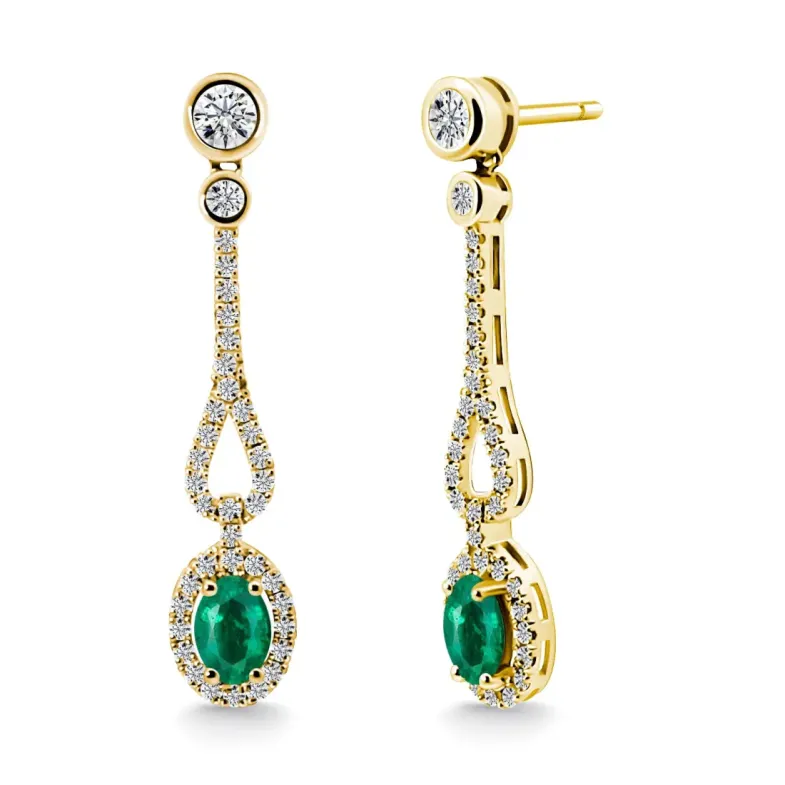 Pendientes Diamantes Esmeralda Royal Jewels - Pendientes de Esmeraldas