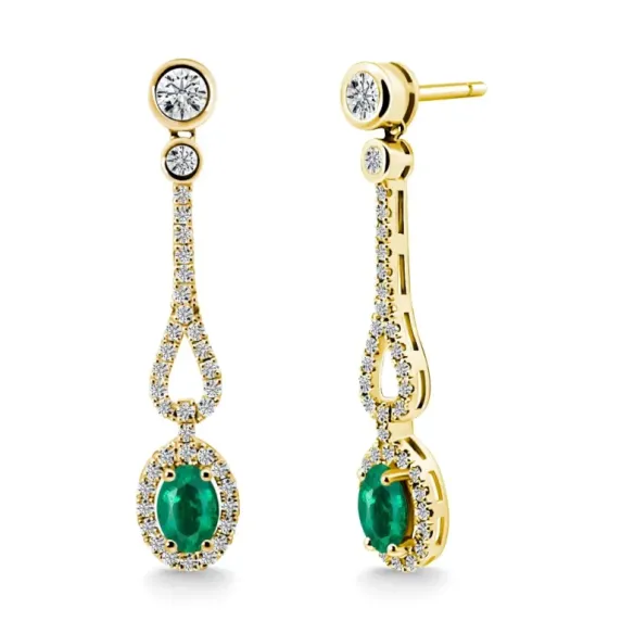 Pendientes Diamantes Esmeralda Royal Jewels - Smaragd-Ohrringe