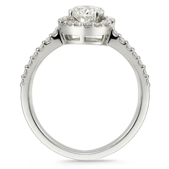 Anillo Diamante Oval 0.50 Sunset Oro Blanco - roseira