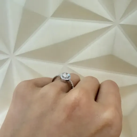Anillo Diamante Oval 0.50 Sunset Oro Blanco - roseira