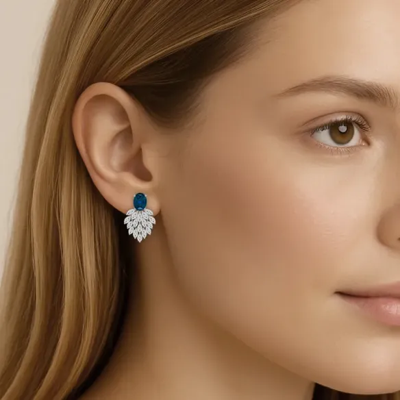 Carnival Sapphire and Diamond Earrings - Sapphire earrings