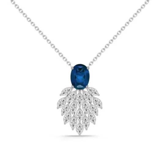 Colgante Zafiro y Diamante Carnival - Blaue Steine Halsketten