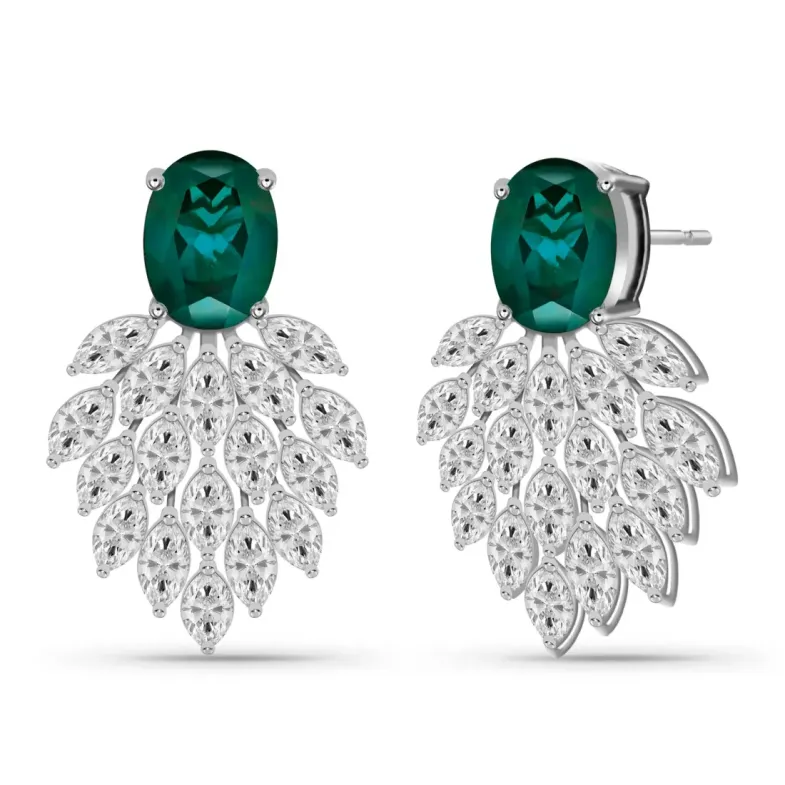 Pendientes Esmeraldas y Diamante Carnival - Pendientes de Zafiro