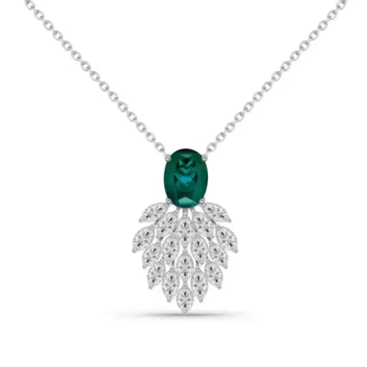 Colgante Esmeralda y Diamante Carnival - Colgantes de Piedras Verde