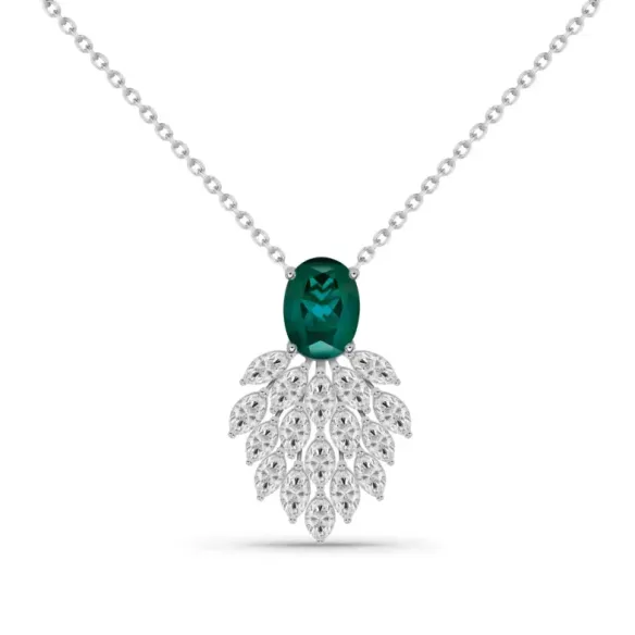 Colgante Esmeralda y Diamante Carnival - Colgantes de Piedras Verde