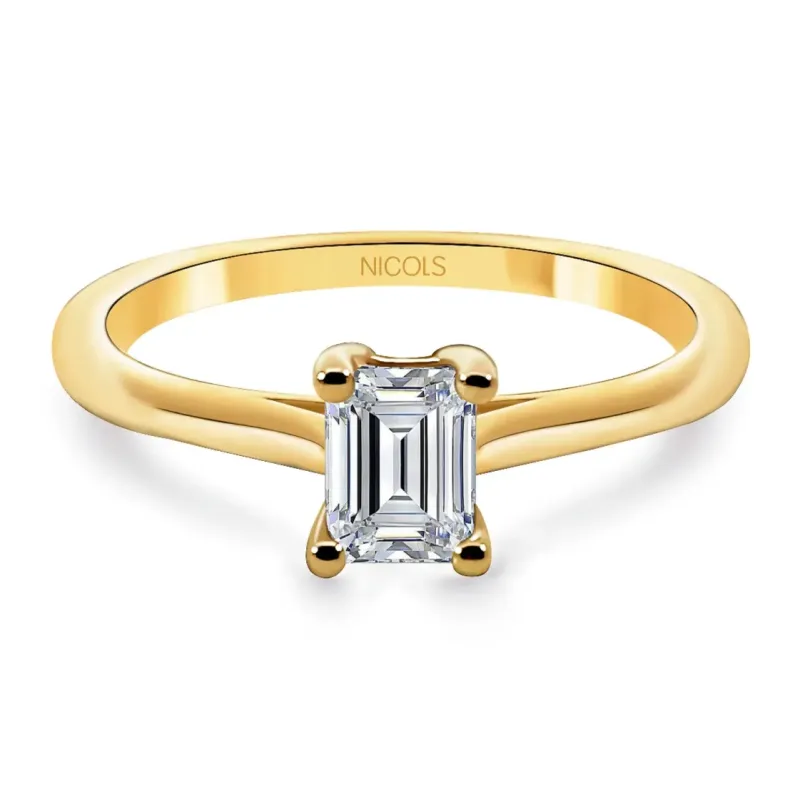 Anillo Solitario Diamante Talla Esmeralda Camille 0.50 - Emerald