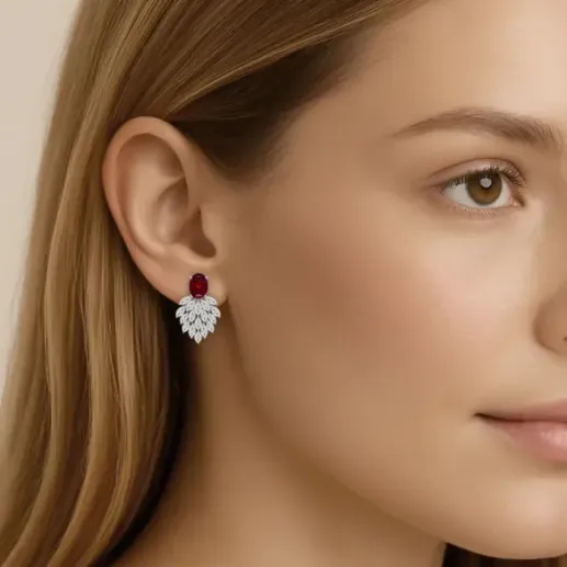 Ruby and Diamond Carnival Earrings - Rubi earrings 2