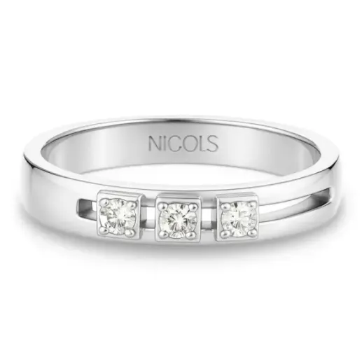 Movable Square Diamond Spot Ring - Brilliant Cut