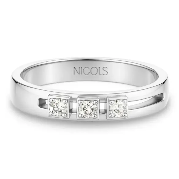 Movable Square Diamond Spot Ring - Brilliant Cut