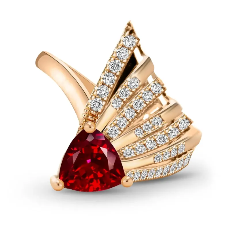 Anillo diamantes turmalina trillon Estrella Fugaz - Alta Joyería