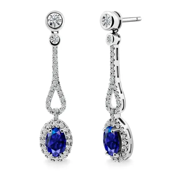 Pendientes Diamantes Zafiro Royal Jewels - Brincos de safira