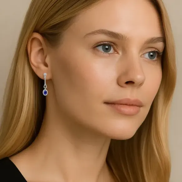 Pendientes Diamantes Zafiro Royal Jewels - Pendientes de Zafiro