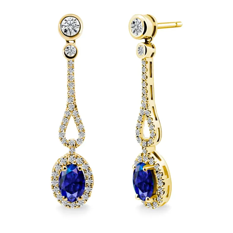 Pendientes Diamantes Esmeralda Royal Jewels - Boucles d'oreilles saphir