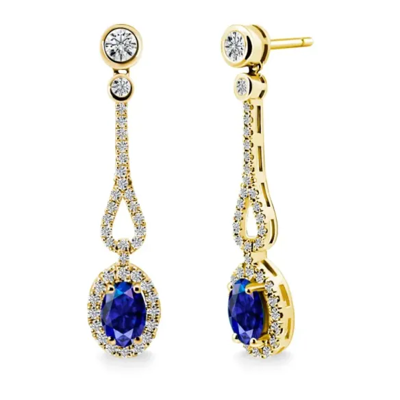 Pendientes Diamantes Esmeralda Royal Jewels - Brincos de safira