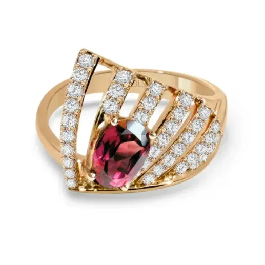 Anillo diamantes turmalina oval Estrella Fugaz - Altas jóias