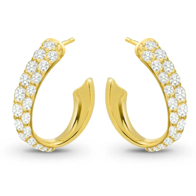 Pendientes Aro oval Diamantes 0.75 ct. Oro Amarillo - aros