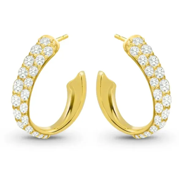 Pendientes Aro oval Diamantes 0.75 ct. Oro Amarillo - aros