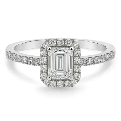Anillo Compromiso Diamante 0.50 Talla Esmeralda Alice - Émeraude