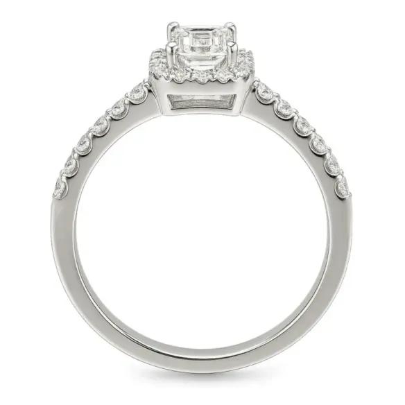 Anillo Compromiso Diamante 0.50 Talla Esmeralda Alice - Talla Esmeralda