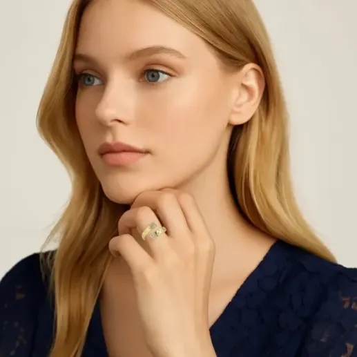 Firmamento Pastilla Square Toi et Moi Diamond Ring in Yellow Gold - Brilliant Cut 2