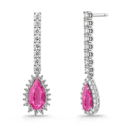 Pendientes Red Carpet Zafiro rosa pera - Pendientes de Zafiro