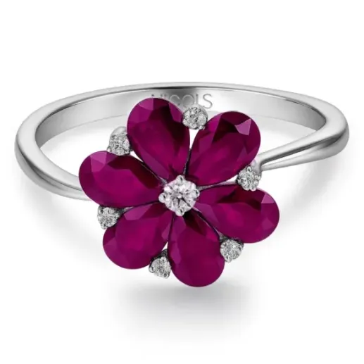 Anillo Flor Mini Details - Anillos de Rubí
