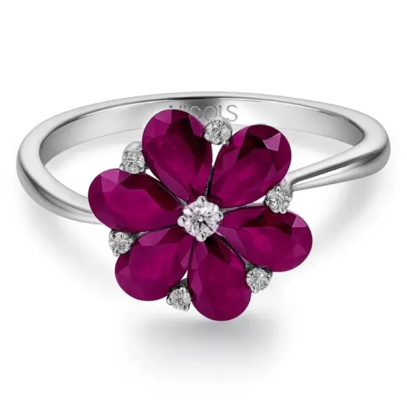 Anillo Flor Mini Details - Bagues rubis